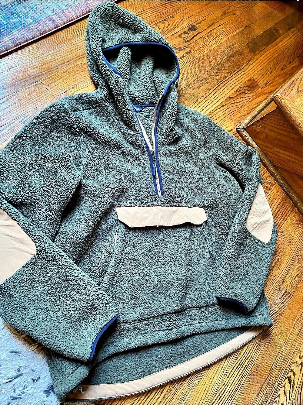 The North Face Men's Sherpa Plush Pullover Hoodie Forest Green